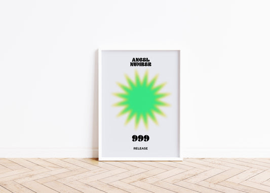 Angel Number 999 Aura Art Print - Release