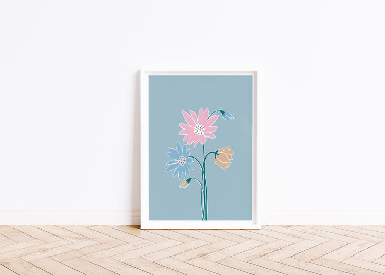 Wild Flowers Walll Poster | Contemporary Art Print | Milkshakeliving