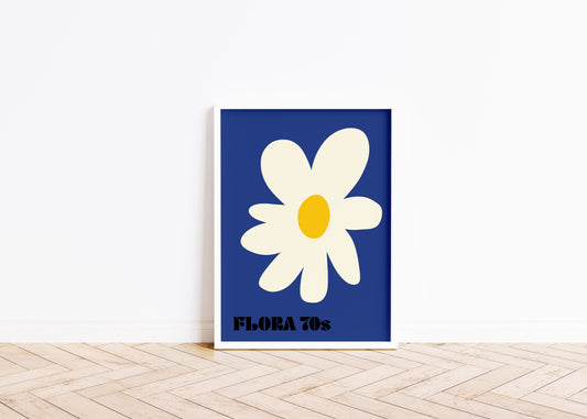 Contemporary Floral Art Print #58 - Retro Daisy