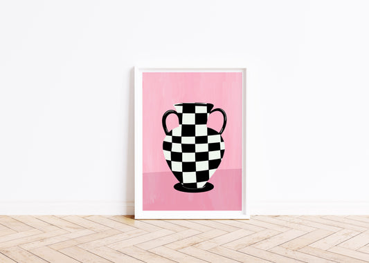 Check Vase Art Print | The Empty Vase Prints | Milkshakeliving