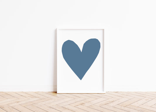 Forever Heart Art Print - Cloudy Blue