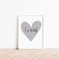 Forever Heart Art Print - Loved Grey