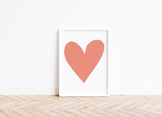 Forever Heart Art Print - Peach