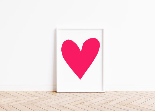 Forever Heart Art Print - Fuchsia