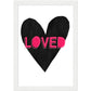 Forever Heart Art Print - Black + Pink Loved