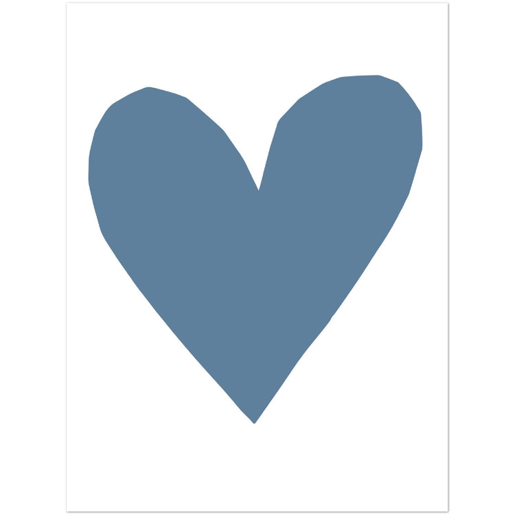 Forever Heart Art Print - Cloudy Blue