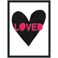 Forever Heart Art Print - Black + Pink Loved