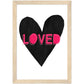 Forever Heart Art Print - Black + Pink Loved