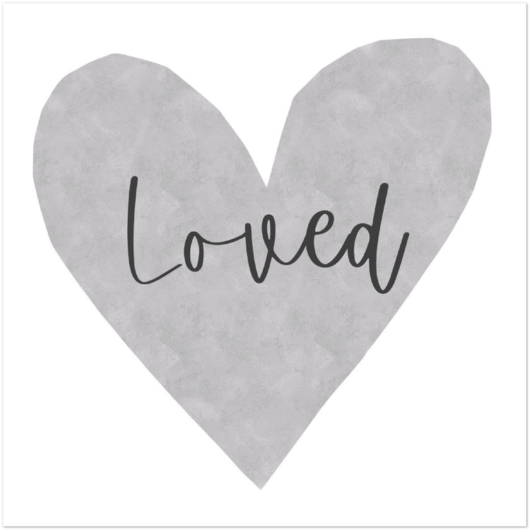 Forever Heart Art Print - Loved Grey