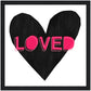 Forever Heart Art Print - Black + Pink Loved